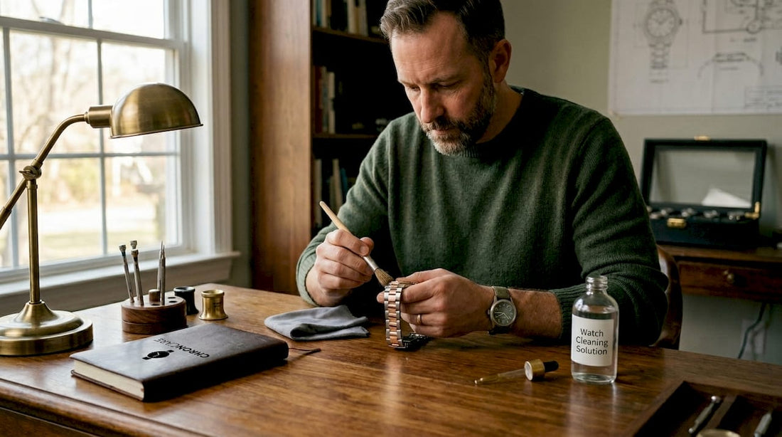 Collector cleaning luxury metal watch band
